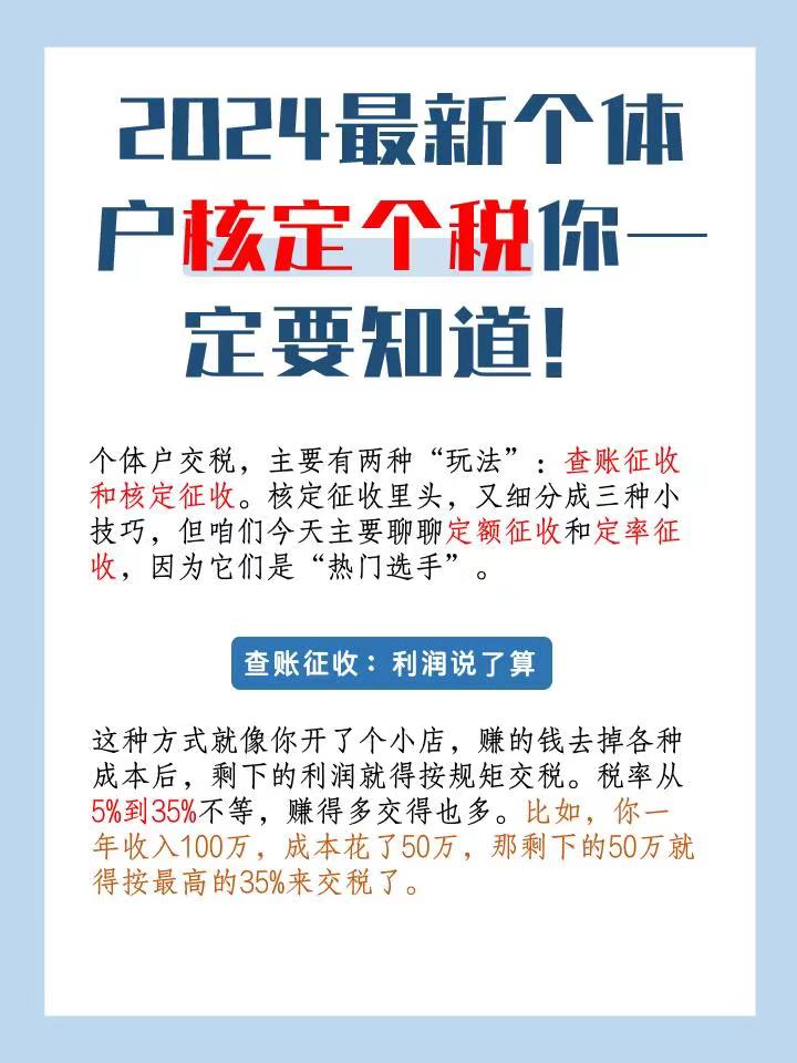 晋中2024最新个体户核定个税你一定要知道！